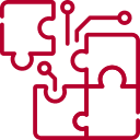 Icono de integración de piezas